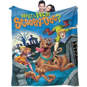 Scooby Doo Patterned Throw Blanket, Everyday Holiday Birthday Gift For Kids And Adults, Soft, Warm And Lightweight Plush Blanket For Bed, Sofa, Car, Room Decoration