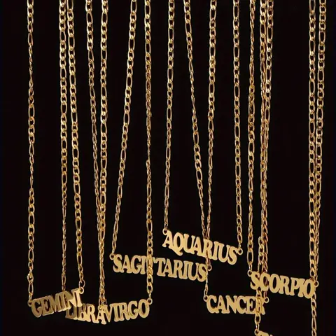 Fashionable Zodiac Constellation Themed Adjustable Stainless Steel Jewelry, Casual Jewelry for Women & Girls, Trendy All-match & Exquisite Jewelry as a Birthday Gift, Celestial Necklace, Astrology Pendant, Casual Style Necklaces