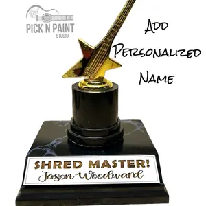 Guitar Player personalized Trophy , Shred master trophy