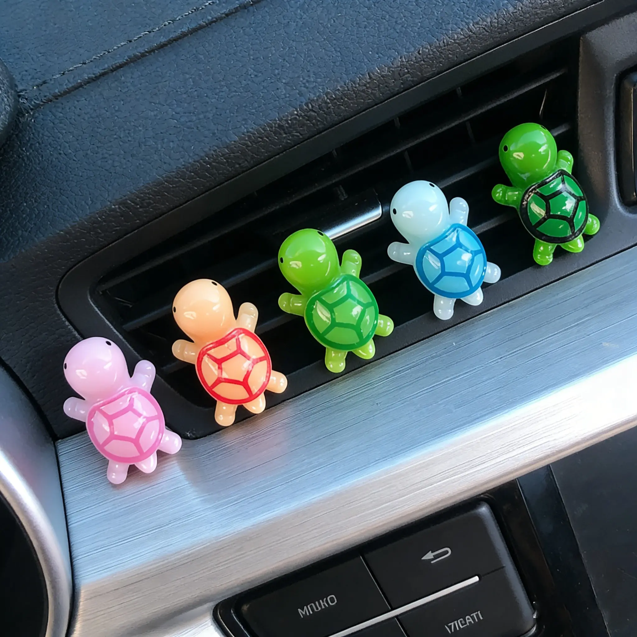 Cute Resin Turtle Car Decor Set, Creative Car Interior Decoration Accessories, Perfect Gift for Turtle Lovers, 5 Pieces, Car Interior Accessory, Car Interior Ornaments