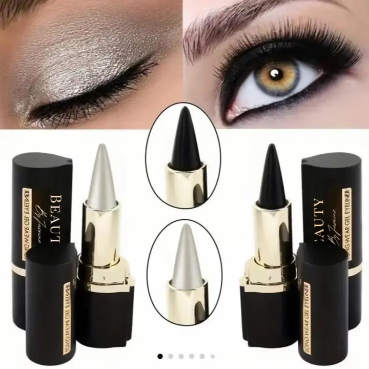 Beauty by Jasmine Kajal Eyeliner Long Lasting - Black Eyeliner with Black Color and Black Tip - Makeup
