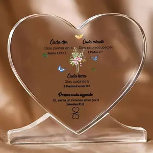 Spanish Christian Acrylic Gift, Religious Inspirational Bible Gifts for Men and Women, Faith Souvenir Birthday Christmas Decorative Plaque Home Decor