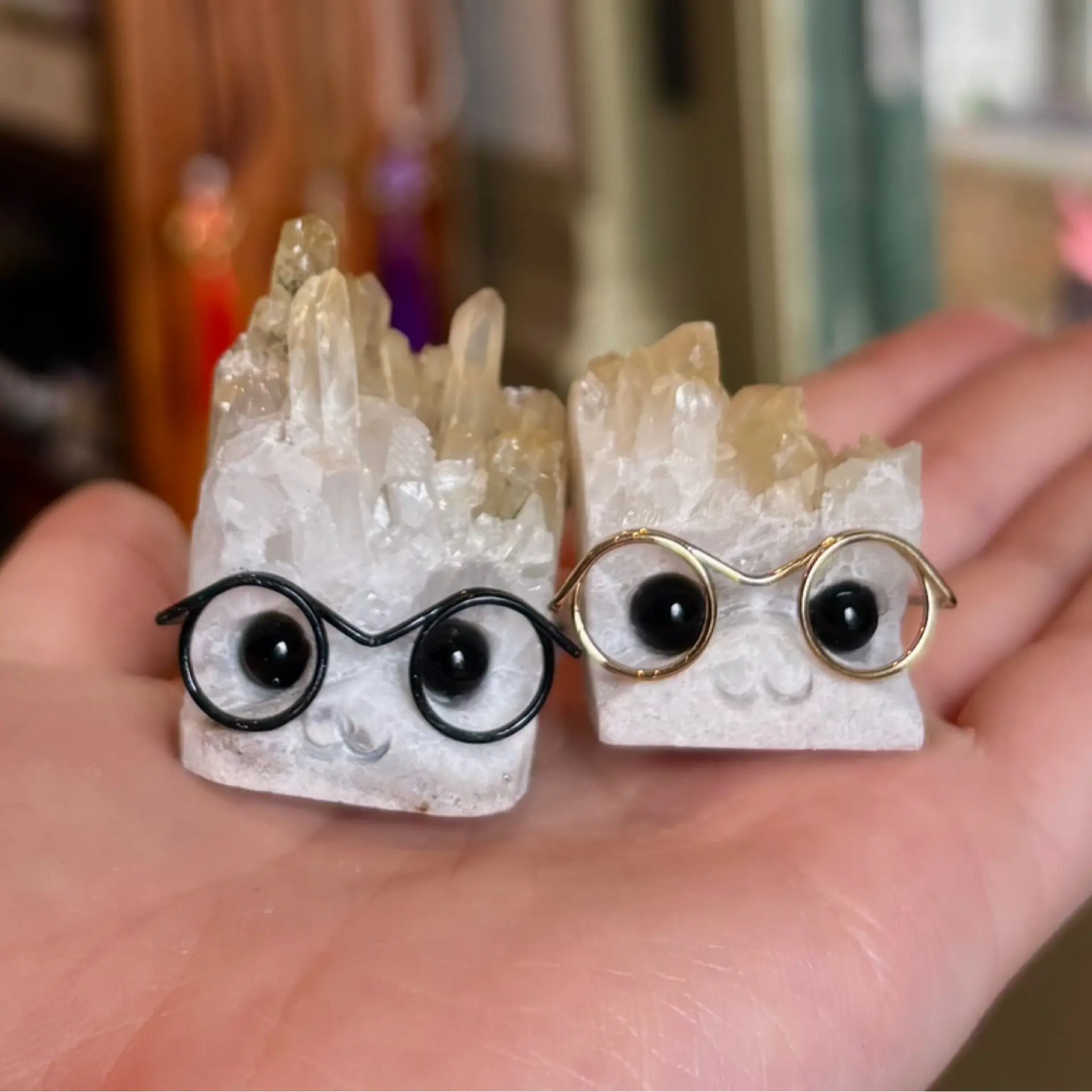 Crystal Cluster Owl with Glasses