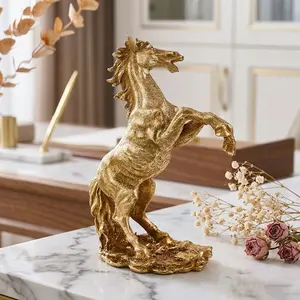 European Style Retro Horse Statue, Resin Hand-Painted Desktop Decor, Holiday Party Decoration, Home Decor Horse Sculpture