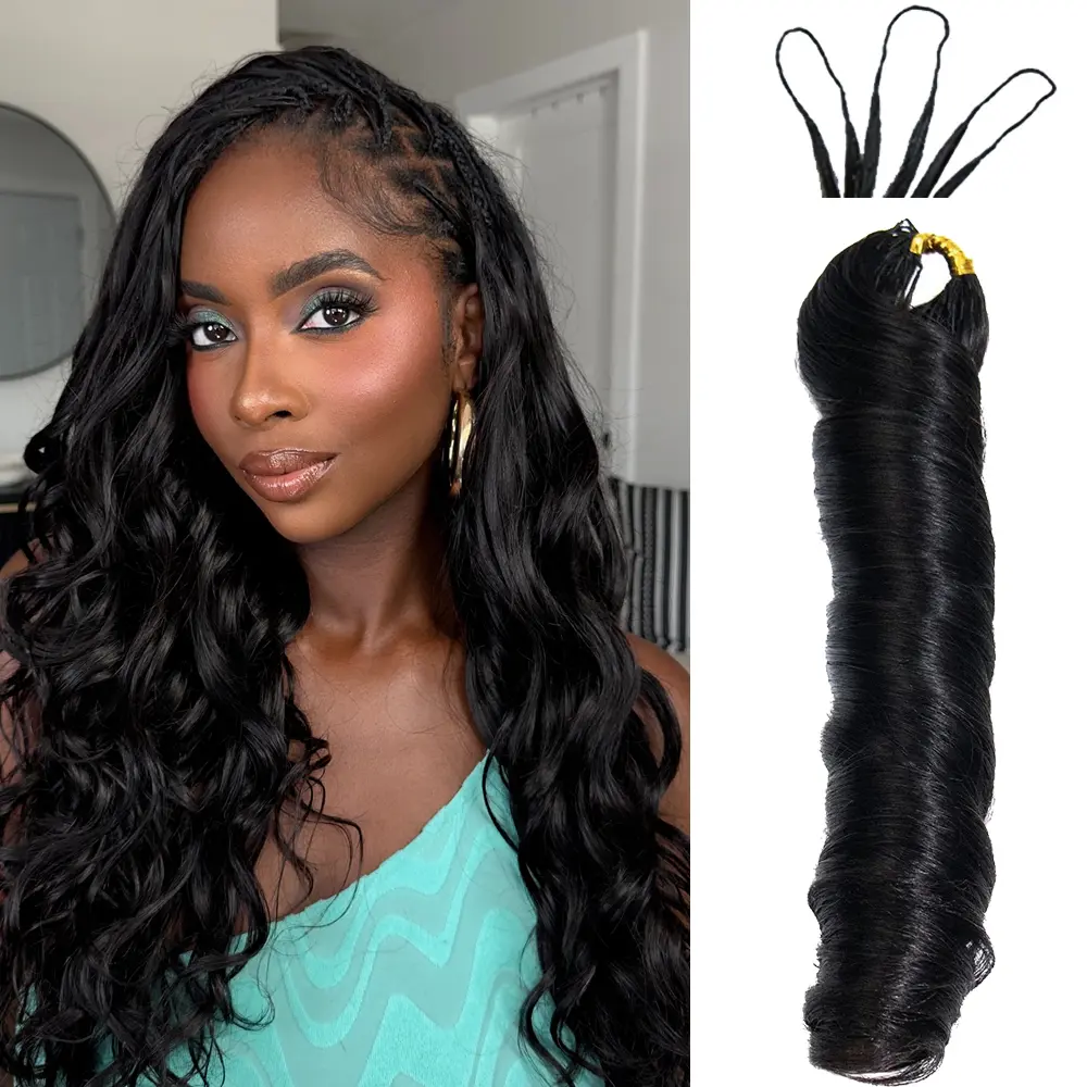 YWIGS French Curl Crochet Human Hair for Miracle Knots Crochet Hair for Boho Braids Feather Crochet Hair Miracle Hair Pre-Separated Crochet Hair Human Hair #backtoschool #backtoschoolshopping #sohochic