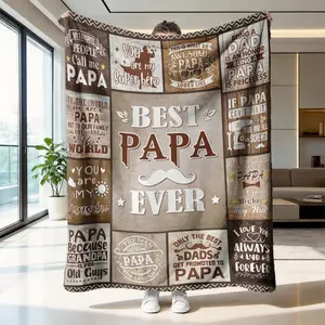 Warm Papa Blanket, High-Weight, Soft and Cozy, Anti-Wrinkle Easy Clean, Perfect Gift for Father's Day, Fluffy Blanket, Soft Warming Blanket, Thick Warm Blanket, Soft Comfy Blanket