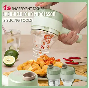 Kitchen Accessories Chopper 5 In 1 Vegetable Slicer,  Vegetable Cutter Set, Multifunctional Vegetable Cutter & Slicer, Wireless Garlic Mud Masher, Fruit Slicers (Green)