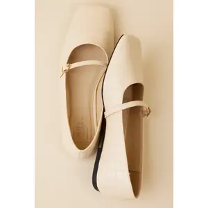 Adele Ivory Croc Flats