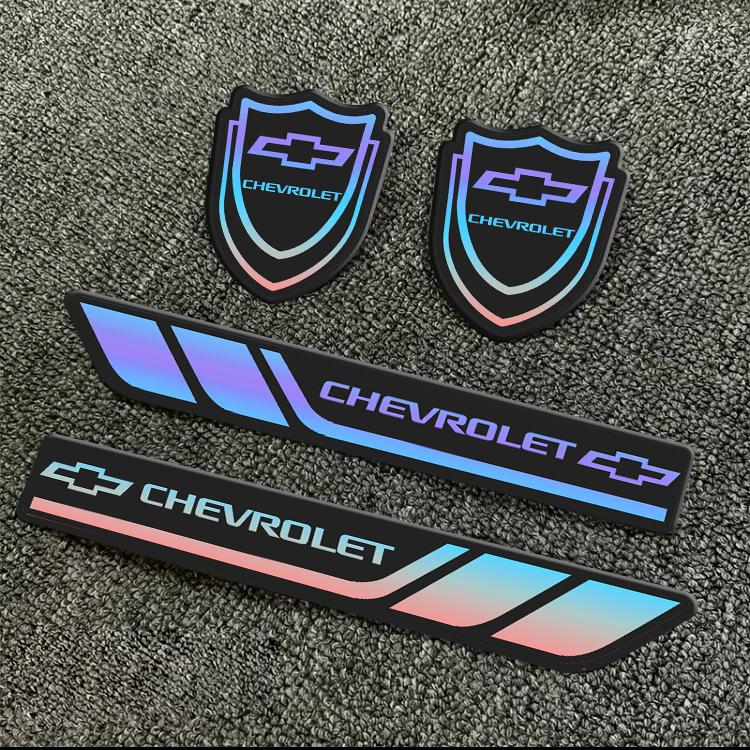 For Chevrolet car body decorative stickers, 4-piece set, car stickers, polycarbonate (PC) material, colorful waterproof stickers, car emblem stickers