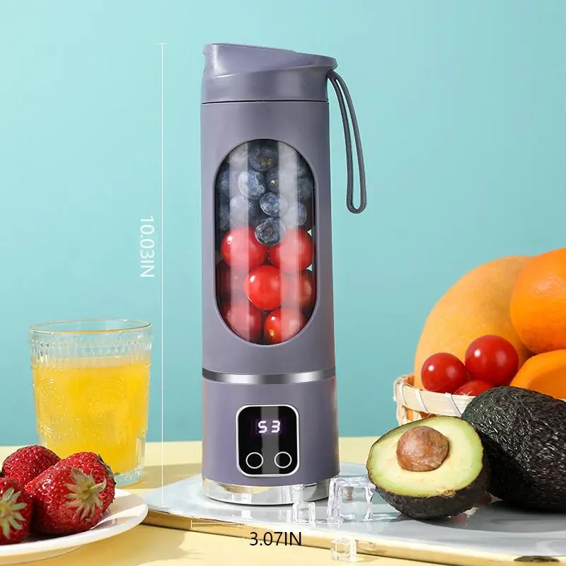 Portable Blender for Smoothie Liquid Diet - Easy to clean, Compact Juicer Blender, Ice Shake Blender, USB Rechargeable Juicer Machine, Household Kitchen Appliances，White/Purple