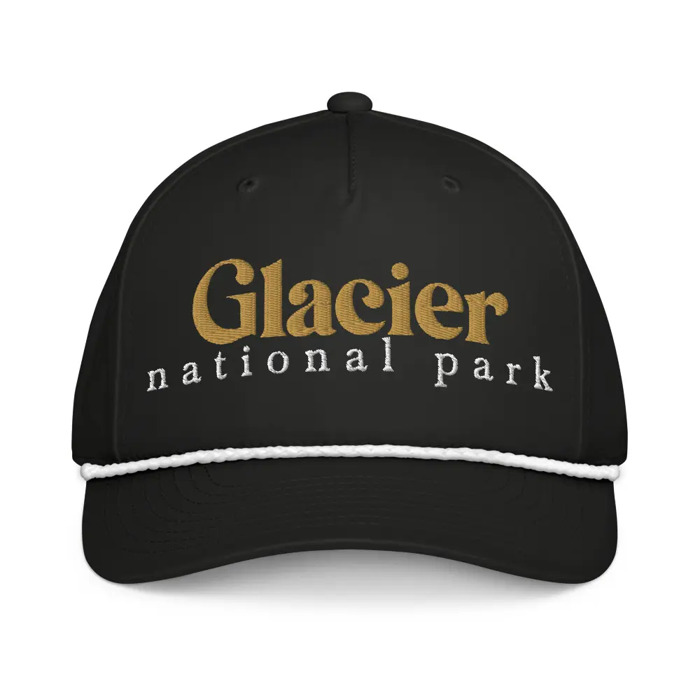 Glacier National Park Rope Cap | Embroidered Trucker Hat | Adjustable Retro Cap