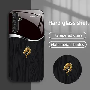 Suitable for [Galaxy A16 5g] Personality simple split dragon pattern creative business high-end anti-drop glass mobile phone case affordable anti-drop anti-fingerprint-888