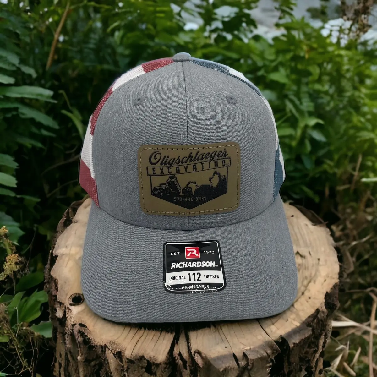 Personalized Richardson 112 Leather Patch Baseball Cap