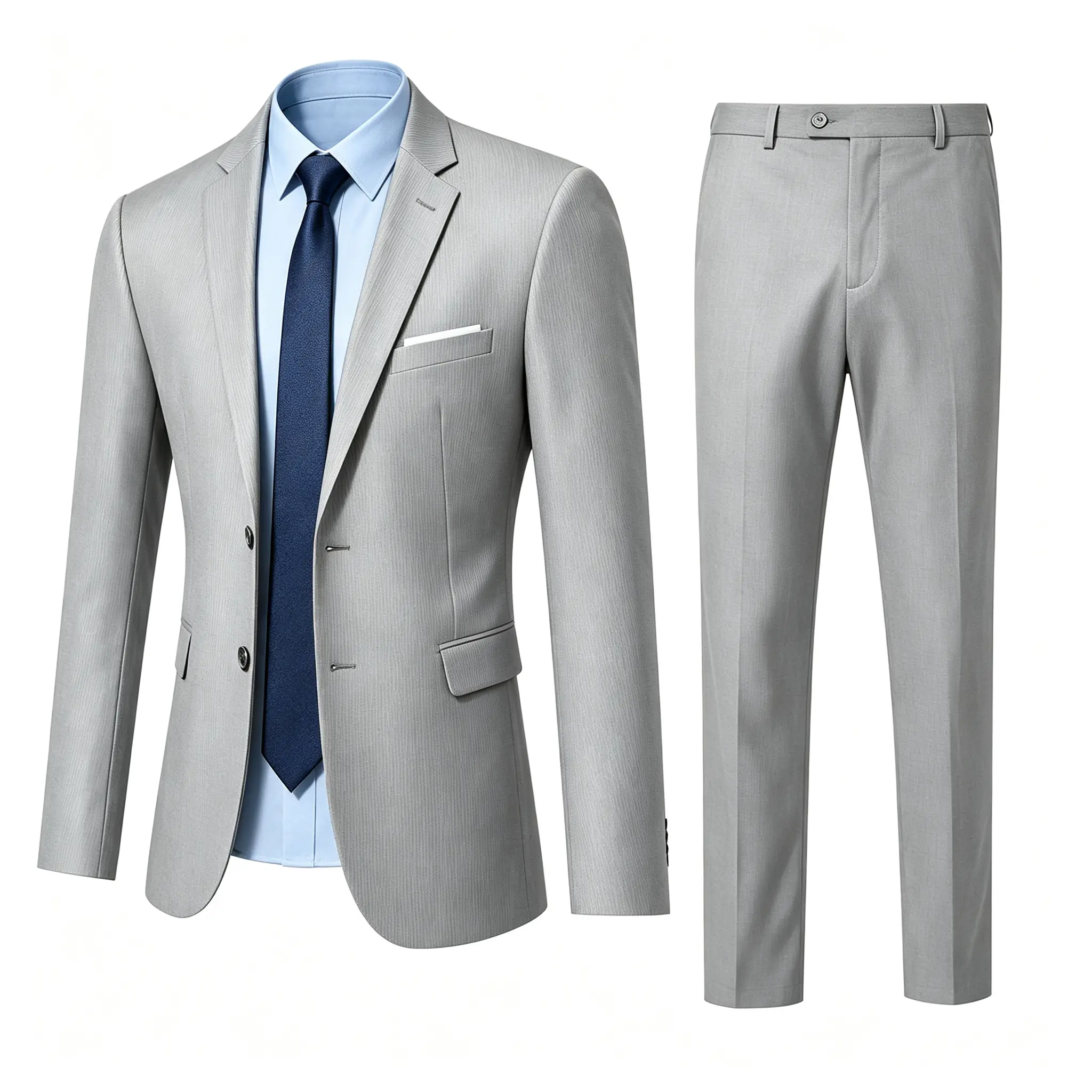 TweedLad Men's 2 Piece Suit Set, Slim Fit Formal Blazer & Dress Pants, Classic Solid Jacket Trousers Outfit, Ideal For Groom Wedding, Business Office, Prom, Dinner Party, Anniversary, Photoshoot, Guest Attire, Elegant Gentleman Formal Wear For Adult Men