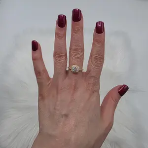 Size 8 Gold Moissanite Engagement Square Ring - 1ct 5mm Gold Plated - Classy