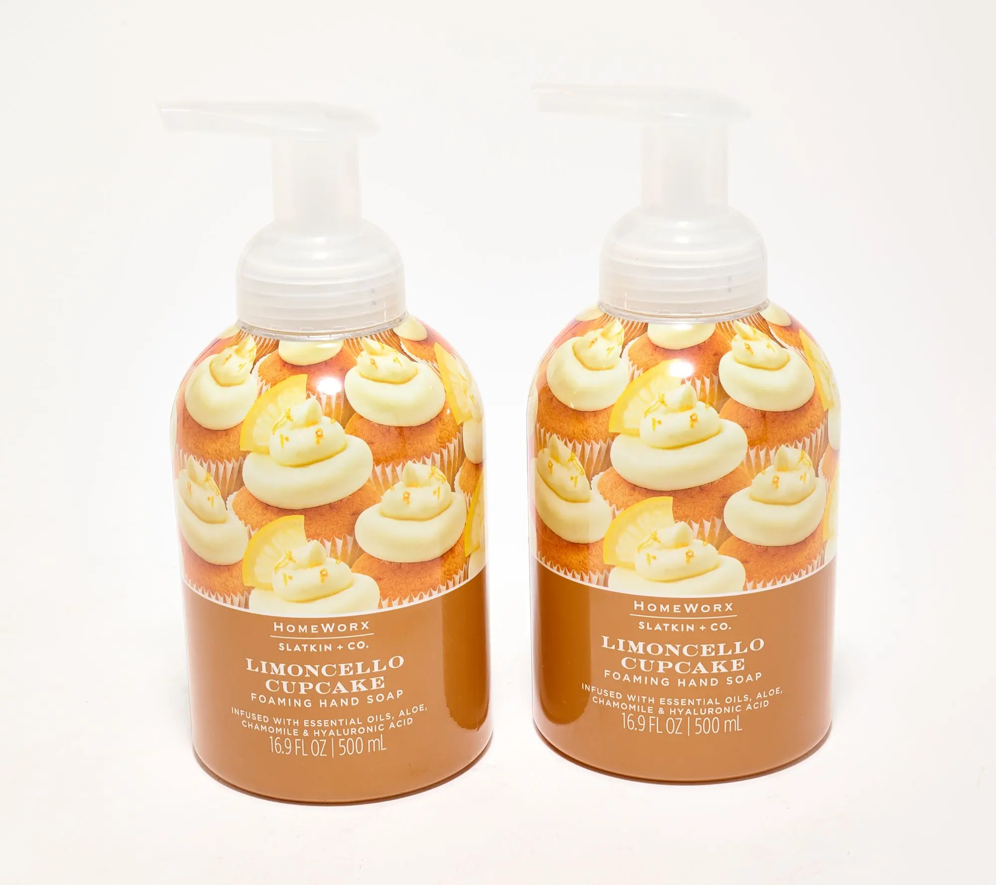 HomeWorx by Slatkin + Co. S/2 16oz Lemon Cupcake Foaming Hand Soap HomeWorx by Slatkin + Co. S/2 16oz Lemon Cupcake Foaming Hand Soap