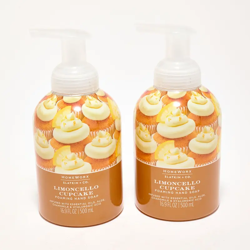 HomeWorx by Slatkin + Co. S/2 16oz Lemon Cupcake Foaming Hand Soap