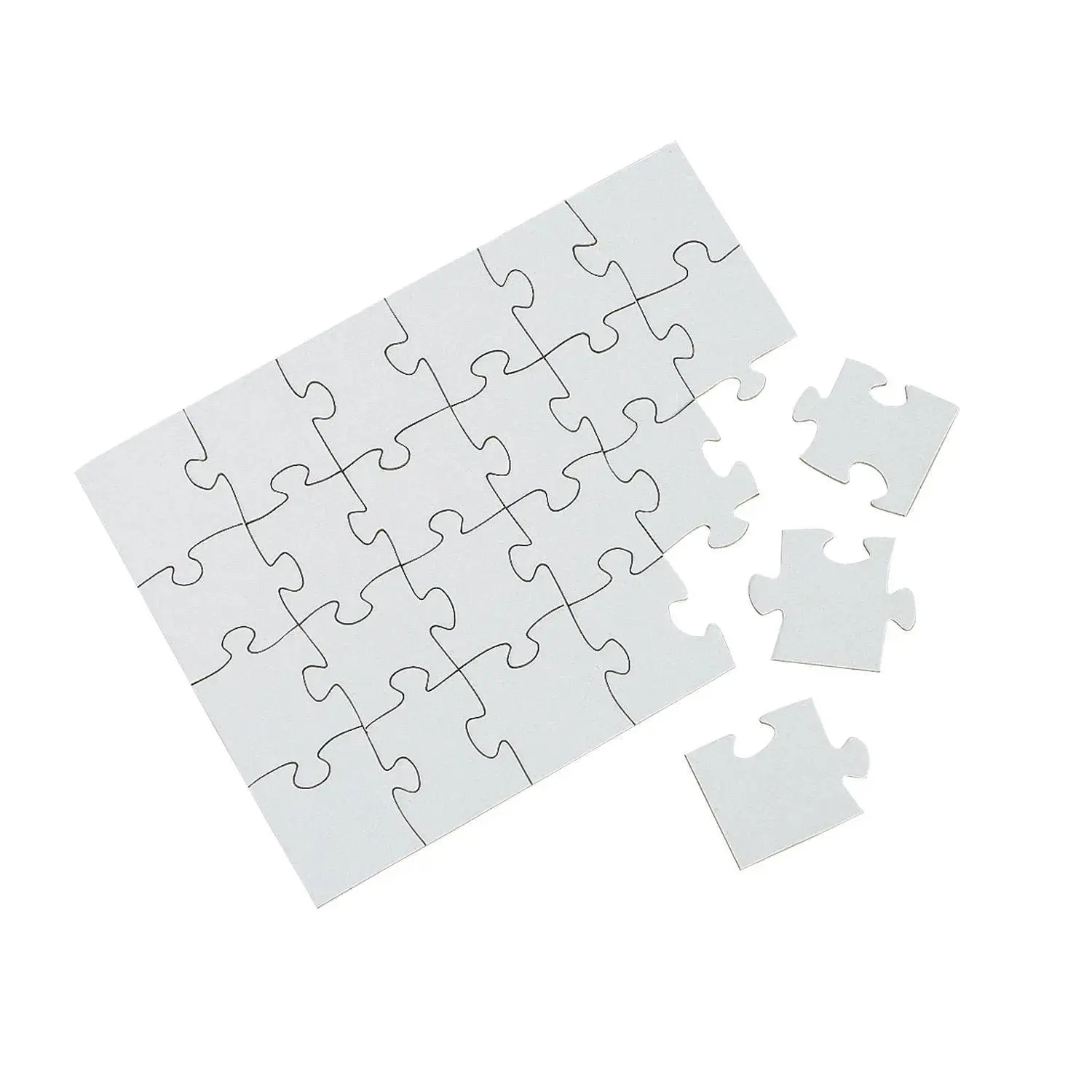5" x 7" Bulk Set of 48 DIY Design Your Own 24-Pc. White Puzzles