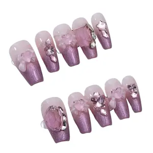 ZVNAIL C20-C75 Press On Handmade Nail Art 10Pcs/Sets Free Tool Gel Luxury Durable Daily Manicure Nail Care