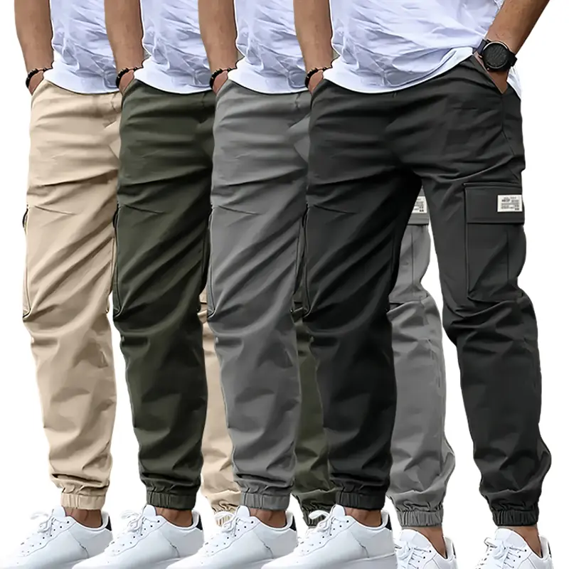 Summer atmosphere: Men's summer multi pocket quick drying work pants, loose, casual, breathable, fashionable, versatile
