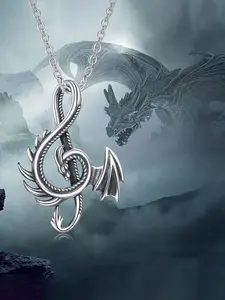 Men's Street Trend Dragon Design Pendant Necklace, Vintage Trendy Pendant Necklace, Chic Jewelry As Gift for Boyfriend