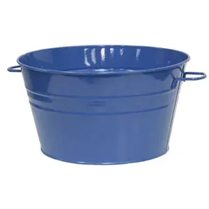 HIT  15.5 x 10 in. Enameled Galvanized Steel Planter & Tub, Blue