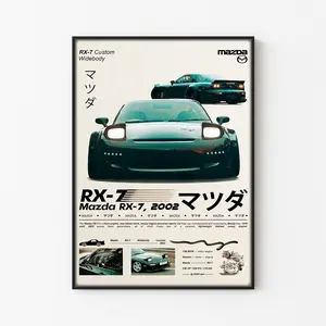 Mazda RX-7 Poster Print, Car Wall Art, Product without frame