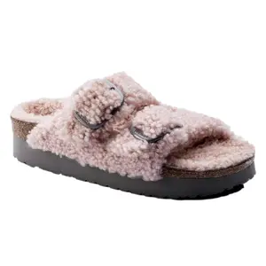 Birkenstock Arizona Big Buckle Platform ShearIing Teddy Crystal Rose  1017643 Women's