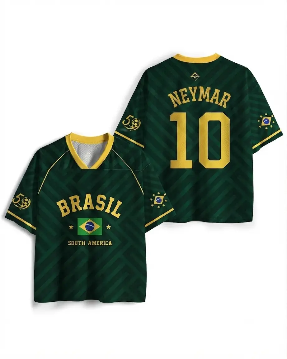 Premium Brazil Heritage Mesh Jersey – Neyymarr #10, Featuring Dry-Air Breathable Mesh & Durable Heat-Flex Print, Pro-Fit Fan Apparel, For true Fan, suitable for match days