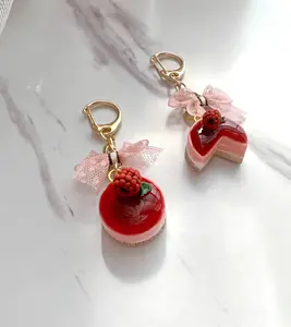 Raspberry Cake Keychain