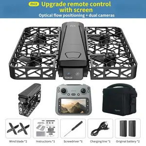 Foldable Mini RC Camera Drone for Adults & Beginners, Full Propeller Guards, Crash-Proof, Auto Follow Flight, Adjustable Speed, 1-Key Takeoff Landing, Easy-Control Portable Remote UAV