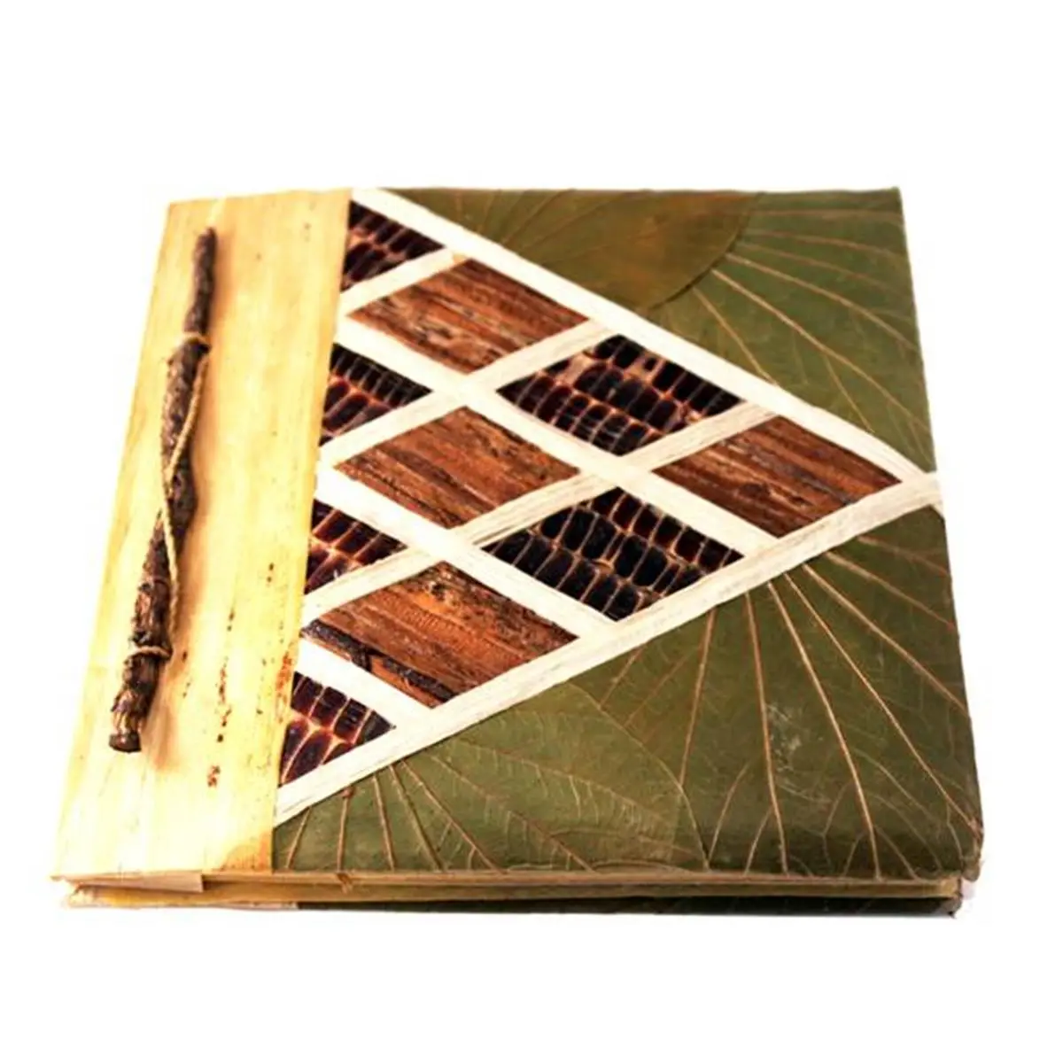 TIMES A84-6 Elegant Leaf Eco-Friendly Scrapbooking Album, 14.25 in L x 12 in H x 1 in W, Bamboo Paper, Pack of 2 (Size L)