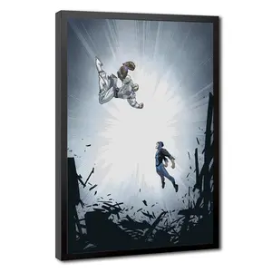 Invincible Comic Canvas Wall Art, Superhero Anime Poster with Black Wood Frame / Gallery Wrap / Unframed, Epic Anime Battle Room Decor