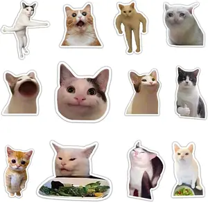 Cat Memes Funny Fridge Magnet (12 Packs) Funny Magnet Office Cabinets Decoration Fridge Metal Magnet Flexible Reusable Magnetic Vinyl