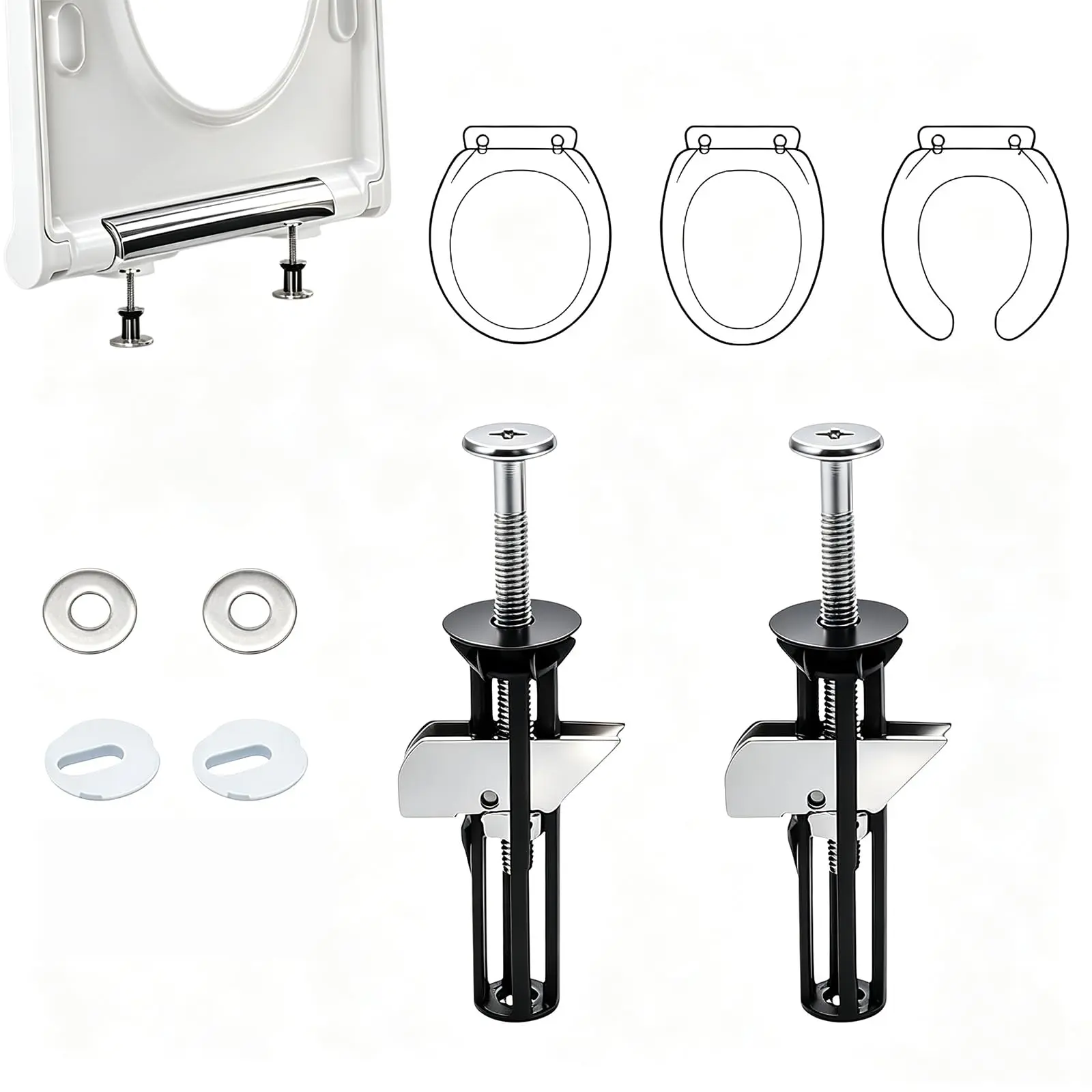Quick-Release Toilet Seat Bolt Kit - Universal Replacement Fasteners, Easy-Install Hardware for Domestic Bathroom Toilet Lid Maintenance