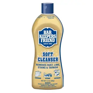 Bar Keepers Friend Soft Cleanser Liquid 13oz Multi-Purpose Cleaner for Rust, Stain, Scum, Tarnish & Shine Cleaning on All Surfaces Household Kitchen