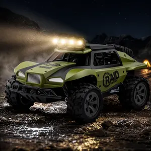 1:18 Scale RC Off-Road Racing Car, 22KM/H High Speed Remote Control Truck with LED Light Bar, 2.4GHz Control, Shockproof Suspension & Rubber Tires, All-Terrain RC Buggy for Kids & Adults