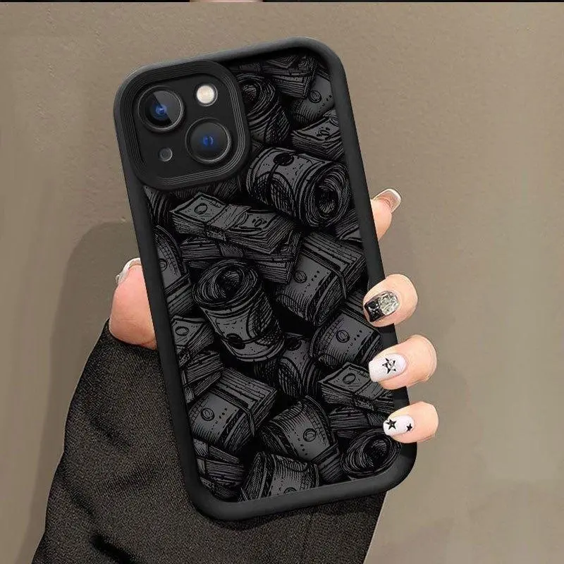 Money Pattern Smartphone Casing, Anti-Drop Handheld Device Protection Cover, Shockproof Full-Body Case Compatible with iPhone 17/16/15/14/13/12/11, Devices