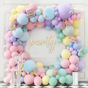 130PCS Pastel Balloon Garland Arch Kit Easter Balloons Macaron Balloons Different Sizes 18" 12" 10" 5" for Easter Day，Birthday，Baby Shower,Graduation，Wedding,Party Decoration（Pastel Balloons）