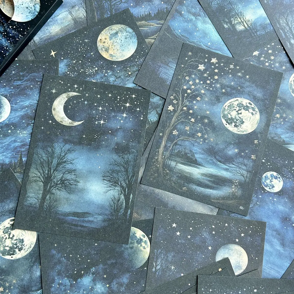 Moon & Star Pattern Decorative Paper, 30pcs/set Vintage Style ...