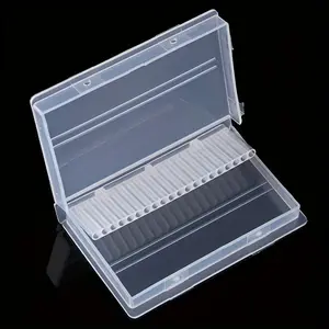 Nail drill bit storage box, nail milling cutter storage box, fragrance-free nail tool holder for manicure and pedicure accessories, Clear Storage Box