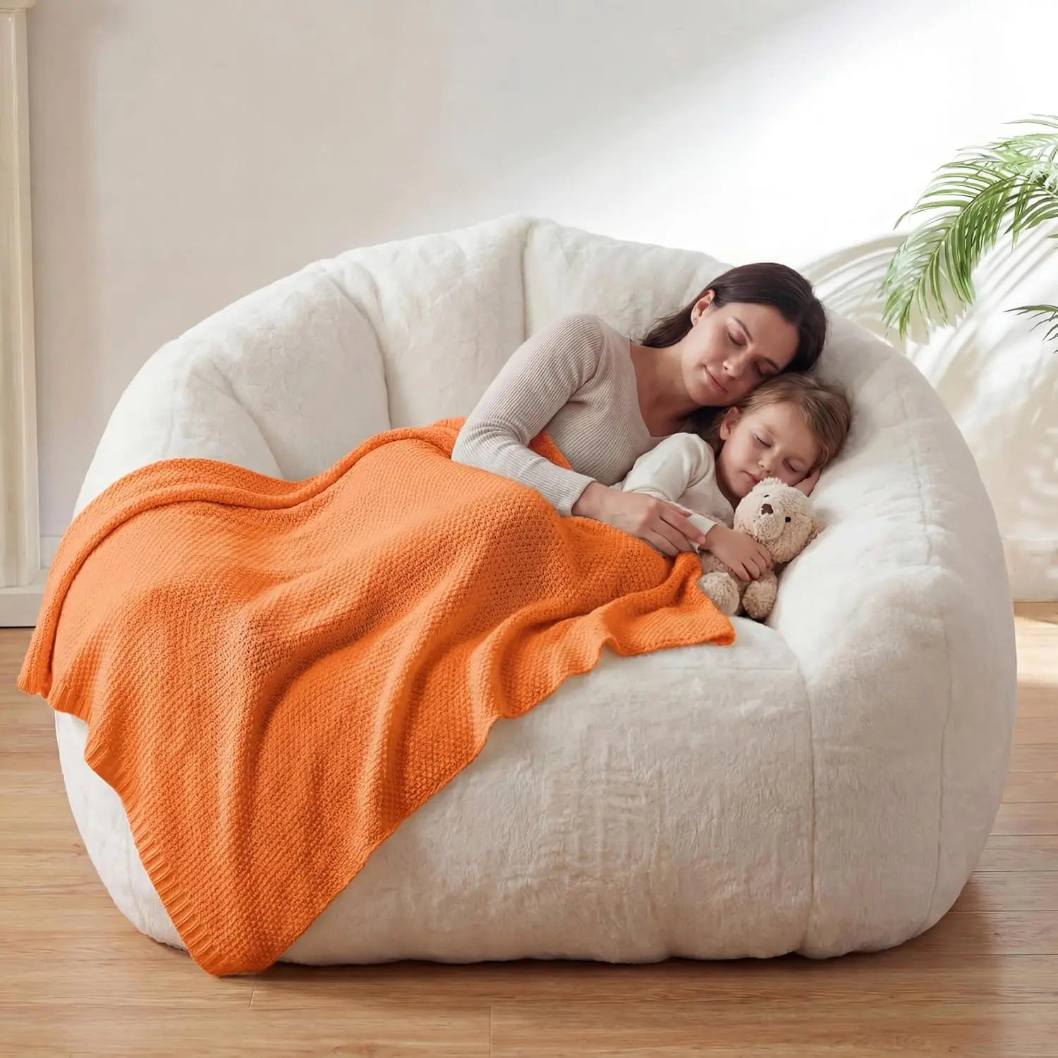 Max Large Foam Oversized Bean Bag Chair with Fixed Arms - Pre-Filled, Soft, Supportive Indoor Living Room Sofa for Adults - Ideal for Gaming, Reading
