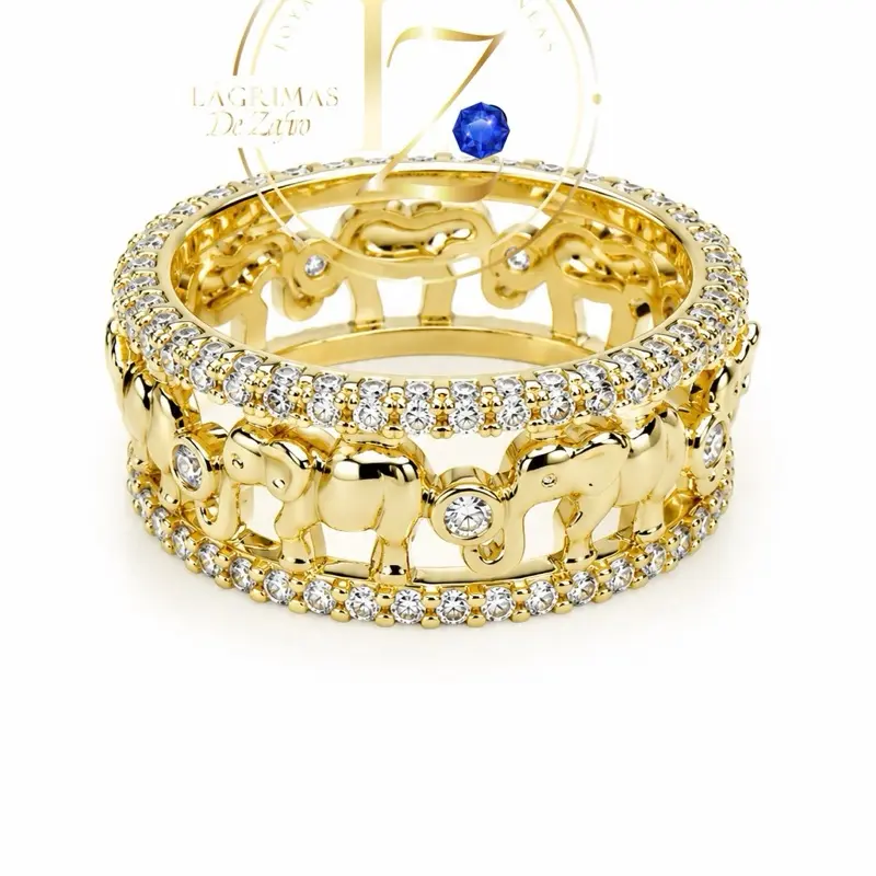 Elephant ring gold plated for special occasion