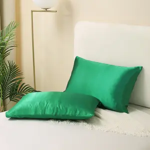 2-Piece 100% Polyester Satin Pillowcase Set, Soft & Breathable Solid Color Satin Pillowcases, Birthday Gift Set