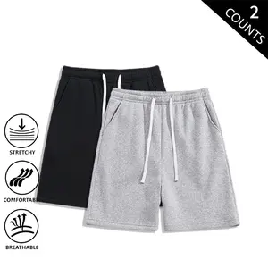 Men’s Casual Summer Sports Shorts, 2-Pack – Loose Fit Knee-Length Athletic Bermuda Shorts