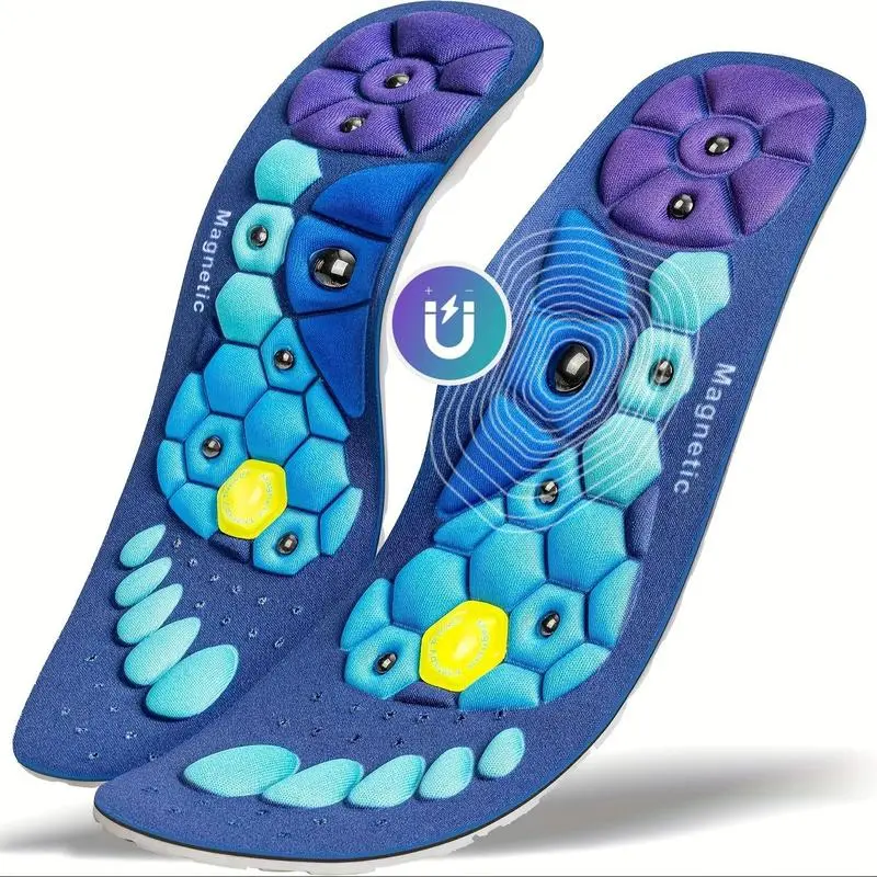 Magnetic Gel Insoles for Men &Women Pain Relief AIl-Day Comfort Shock-Absorbing Breathable Custom Fit Shoe Inserts for Walking Running Work, DayFoot Comfort and Energy Boost, Promote blood circulation, relieve foot fatigue