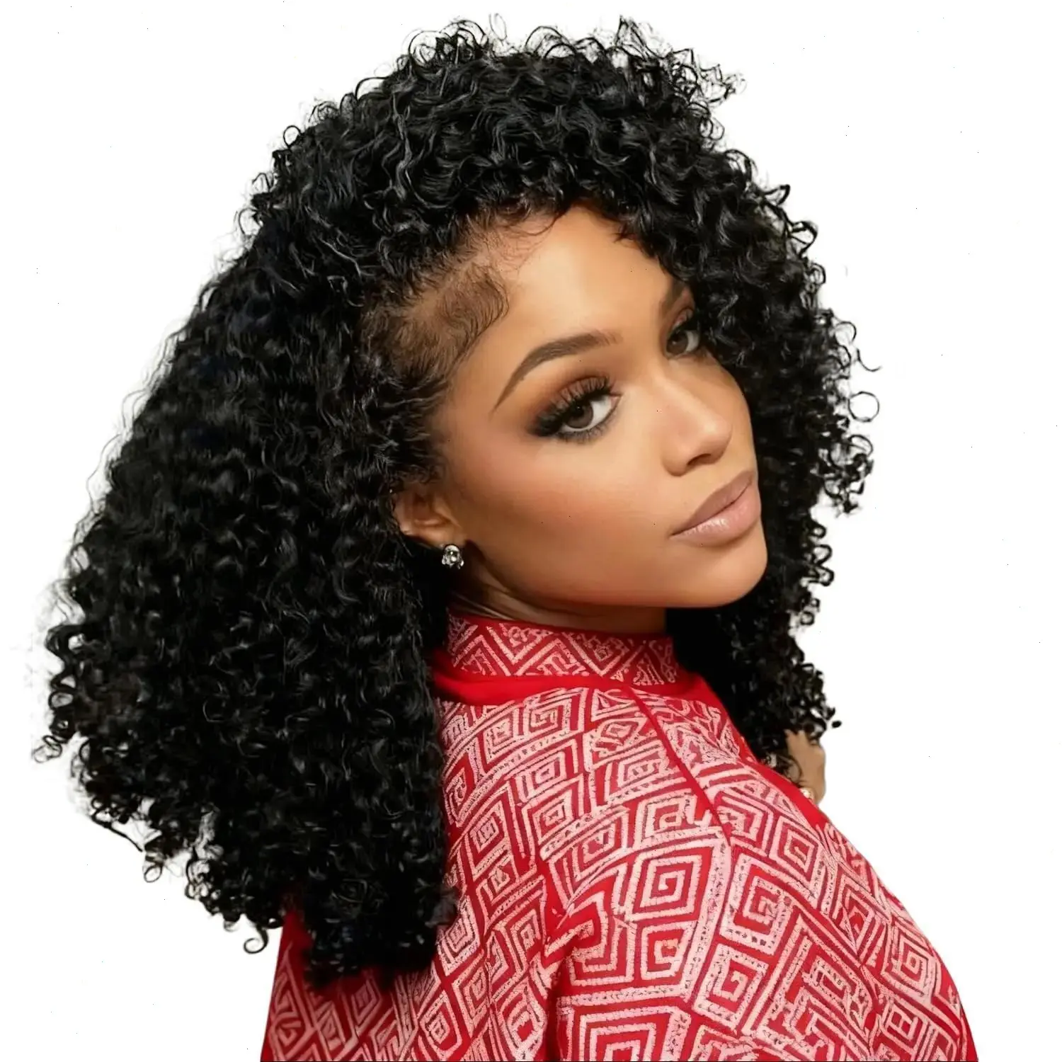 【2026 Super Deal】Kinky Curly Half Wig Human Hair 3 In 1 Curly Half Wig Human Hair Glueless Wigs Adjustable Drawstring Seamless Flip Over Invisible Hairline Wear Go Beginner Friendly Curly Half Wigs for Women 18 Inch#halfwig