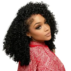 【2025 Super Deal】Kinky Curly Half Wig Human Hair 3 In 1 Curly Half Wig Human Hair Glueless Wigs Adjustable Drawstring Seamless Flip Over Invisible Hairline Wear Go Beginner Friendly Curly Half Wigs for Women 18 Inch#halfwig