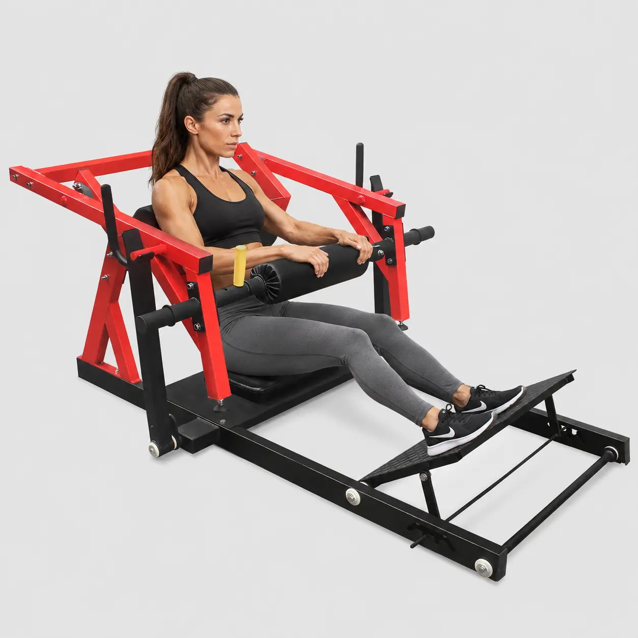 Plate-Loaded Hip Thrust Machine with Weight Holder – Heavy Duty Glute Workout Equipment for Lower Body & Strength Training