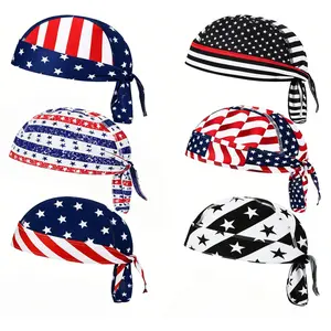 6 Pack Do Rag Skull Caps for Men Sweat Wicking Doo Rags Cooling Helmet Liner Cycling Motorcycle Bandana